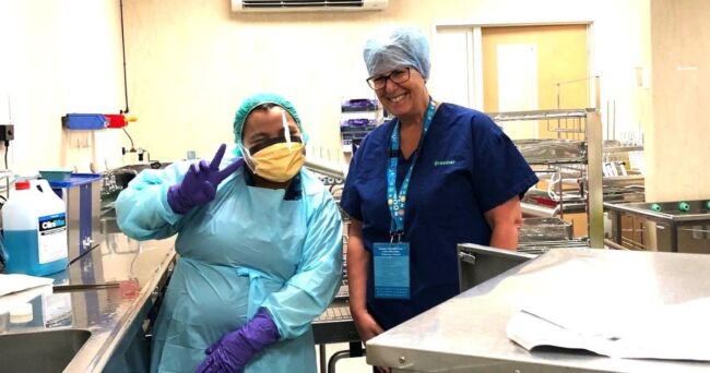 Braemar Charitable Trust Manager Paula Baker (right) onsite during the Free Community Surgery Day